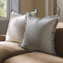 Iris Ticking Black Stripe Seersucker Frill Cushion - daals