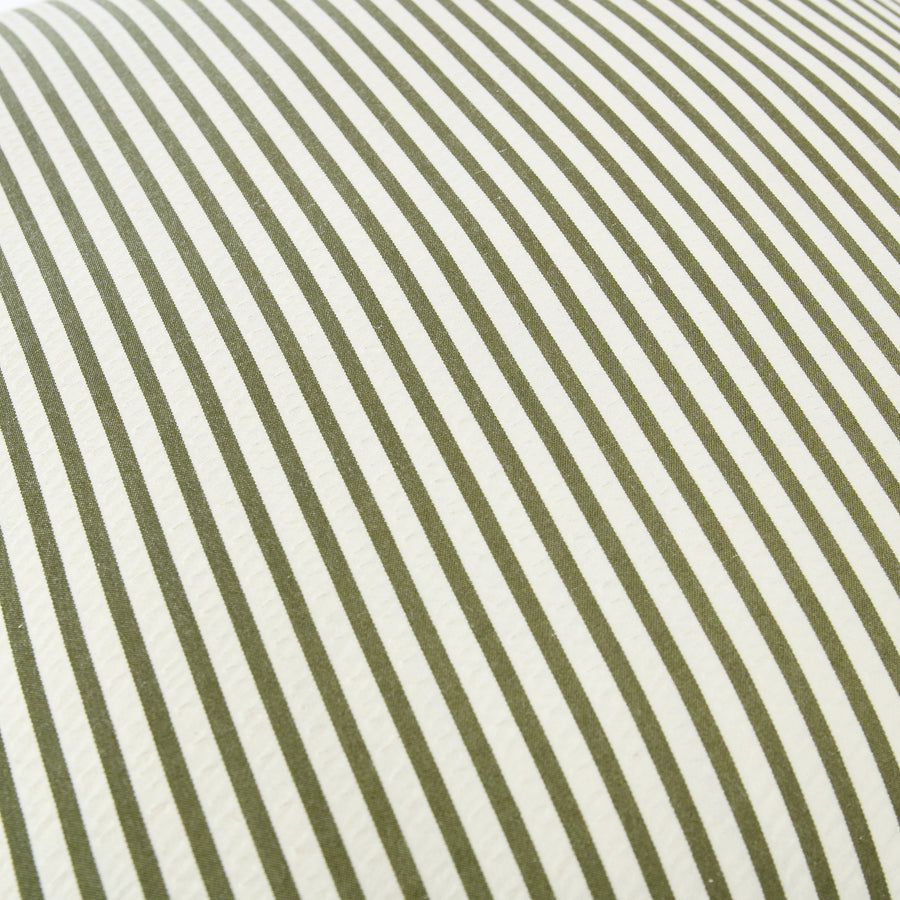 Iris Ticking Green Stripe Seersucker Frill Cushion