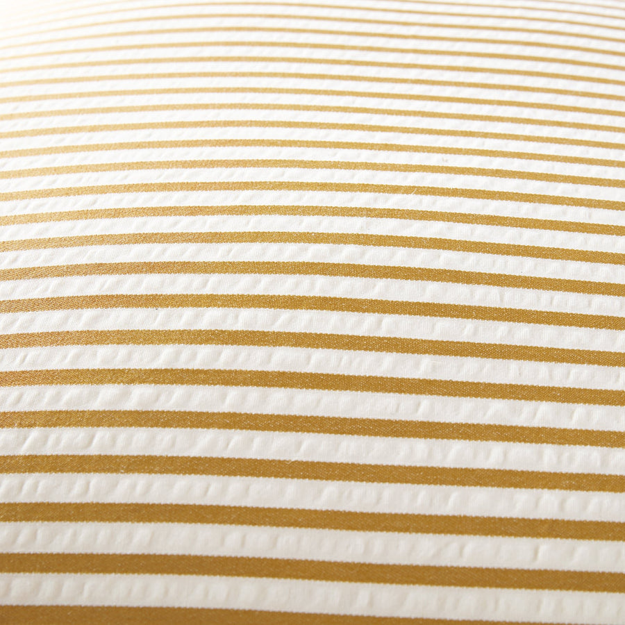 Iris Ticking Yellow Stripe Seersucker Frill Cushion