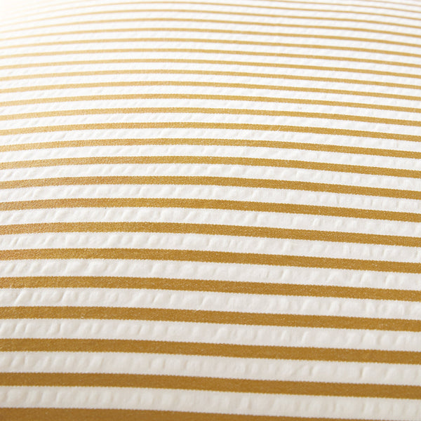 Iris Ticking Yellow Stripe Seersucker Frill Cushion - daals