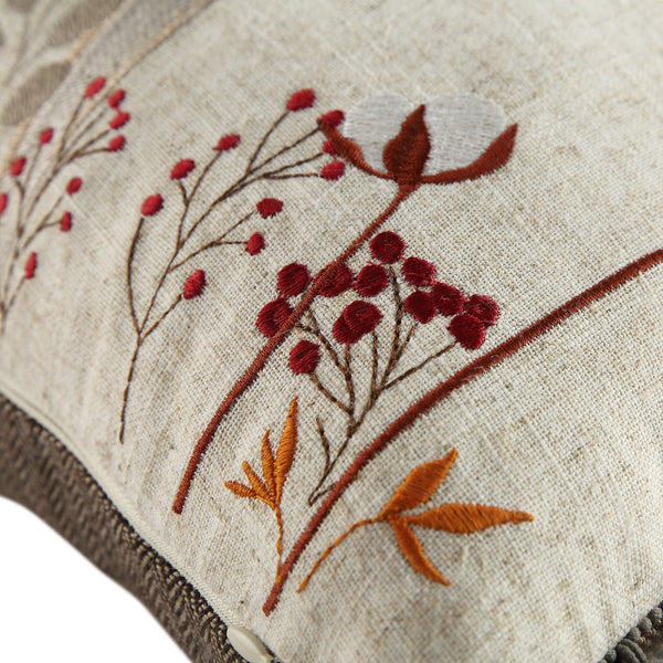 Country Collection Stag Embroidered Linen Blend Cushion