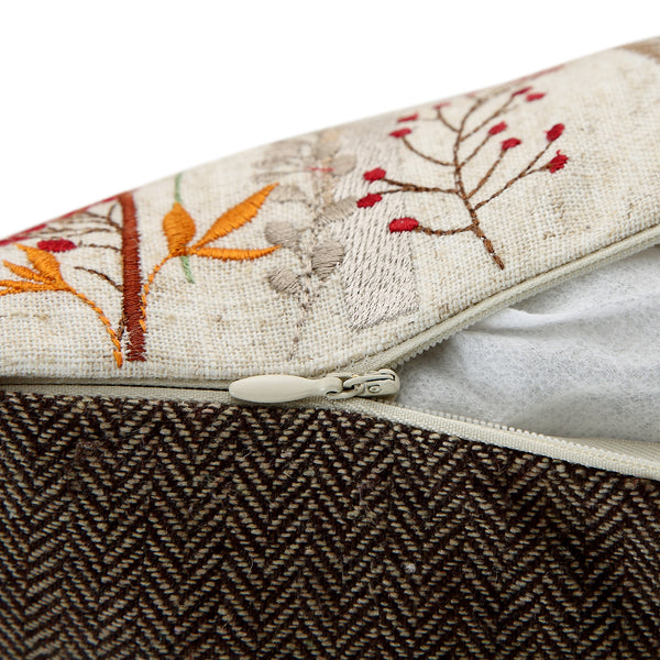 Country Collection Stag Embroidered Linen Blend Cushion