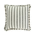 Edith Reversible Linen Blend Sage Green Striped Frill Cushion - daals