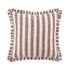 Edith Reversible Linen Blend Red Striped Frill Cushion - daals