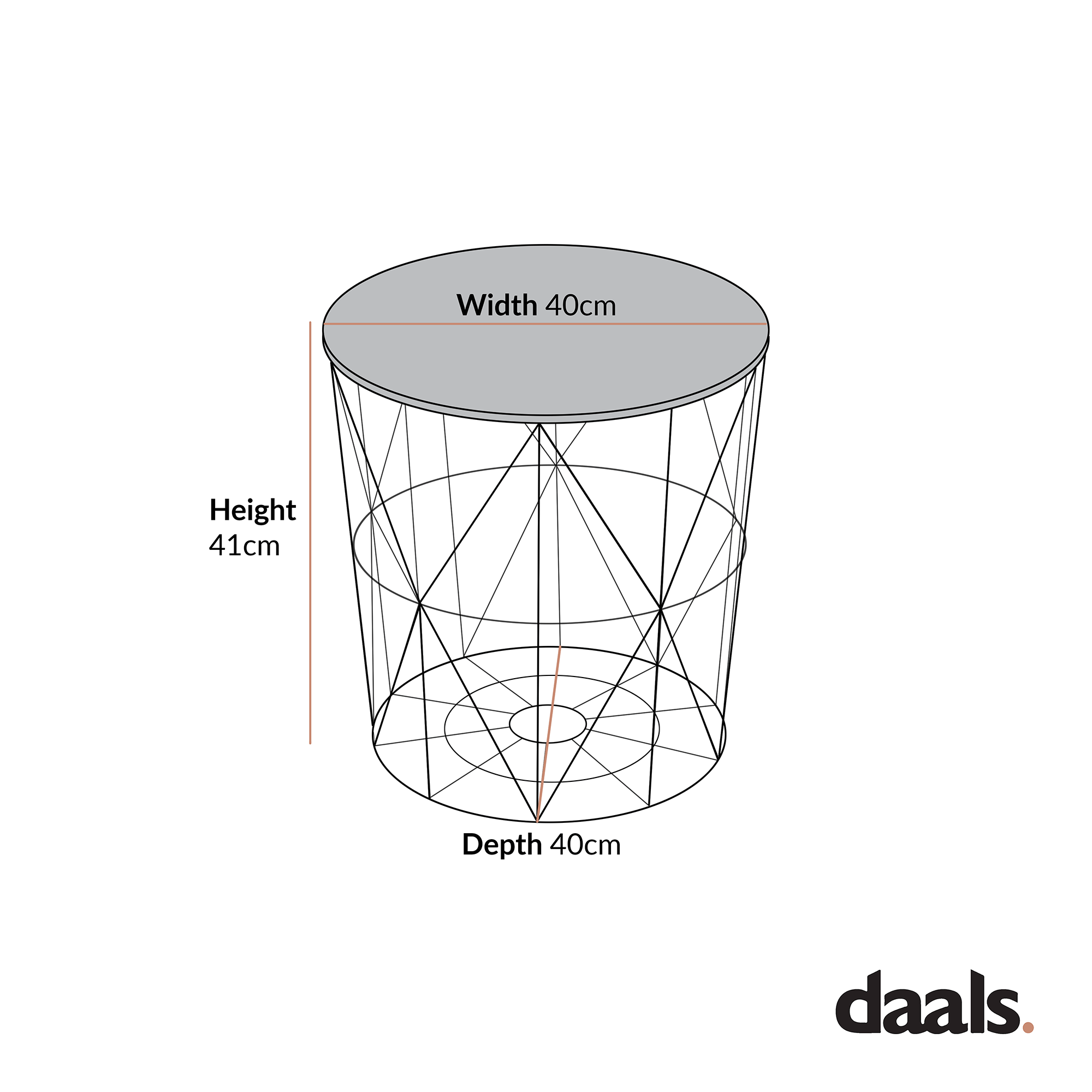 Koram Marble Effect Top Basket Side Table Golden Geometric Wire Frame End Table