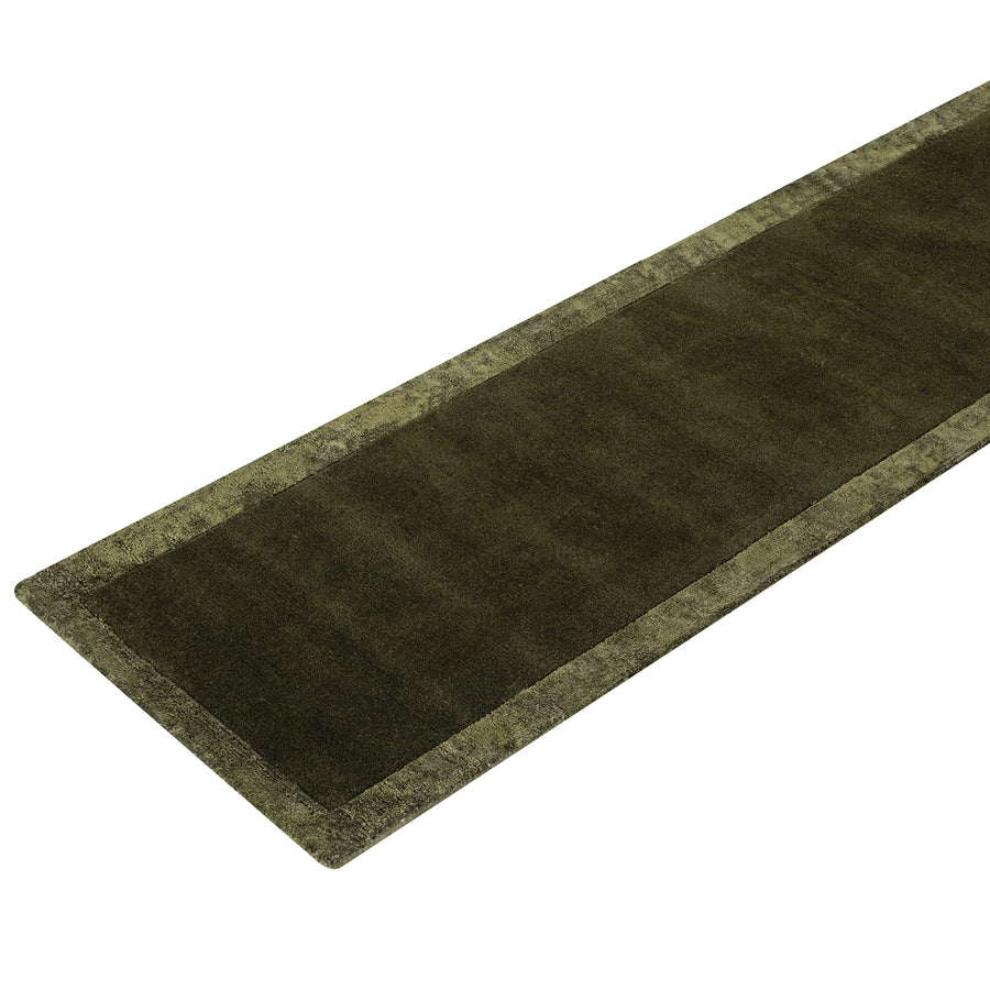 Albi Moss Green Hand Tufted Wool & Viscose Runner