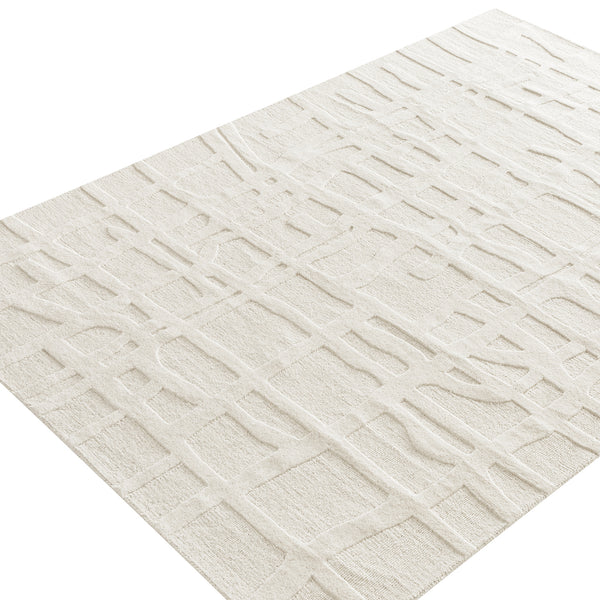 Alessio Ivory Hand Tufted Wool Rug - daals