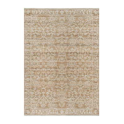 Florie Reversible Jute & Ivory White Wool Floral Jacquard Handwoven Rug