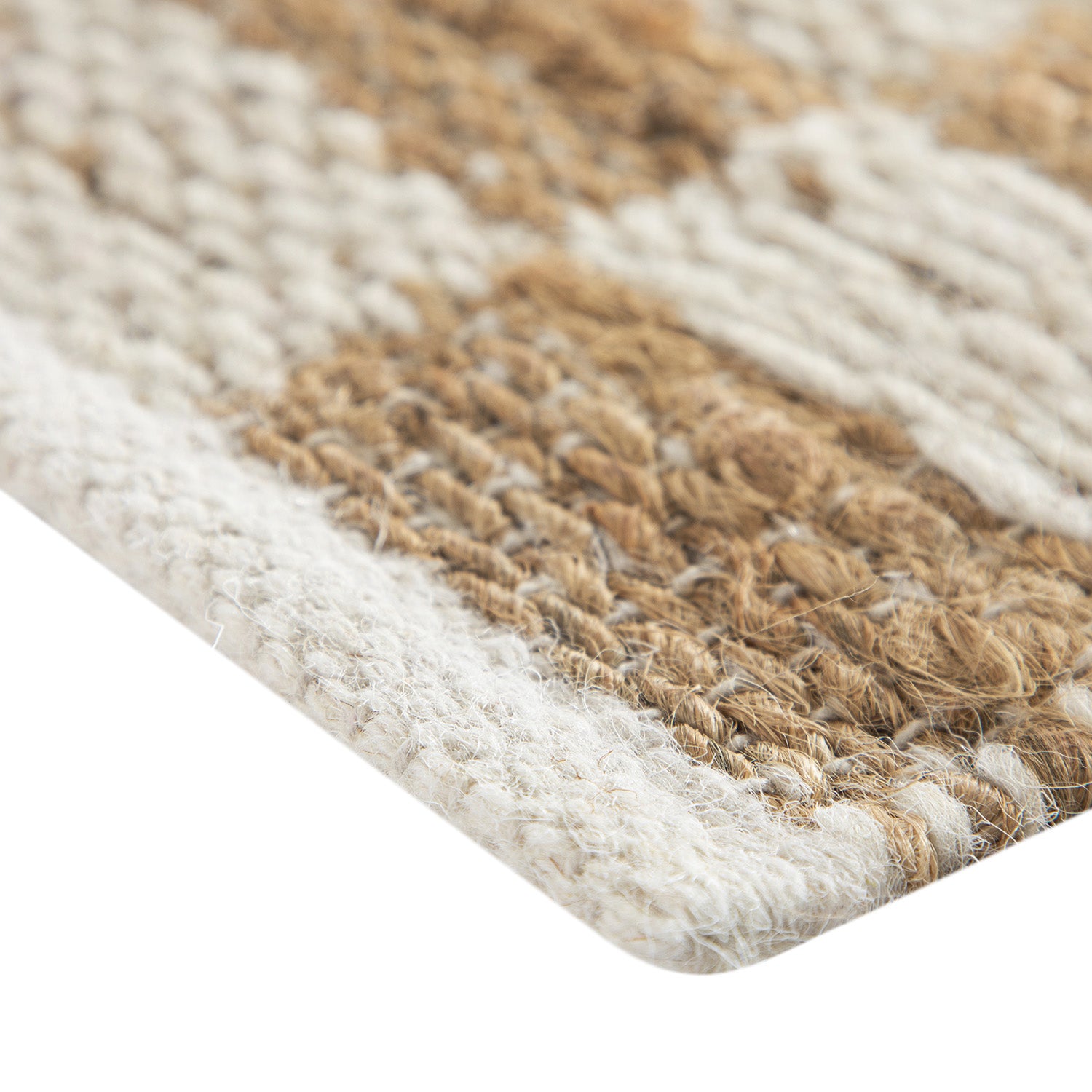 Leonie Check Natural & Ivory White Handwoven Wool & Jute Rug