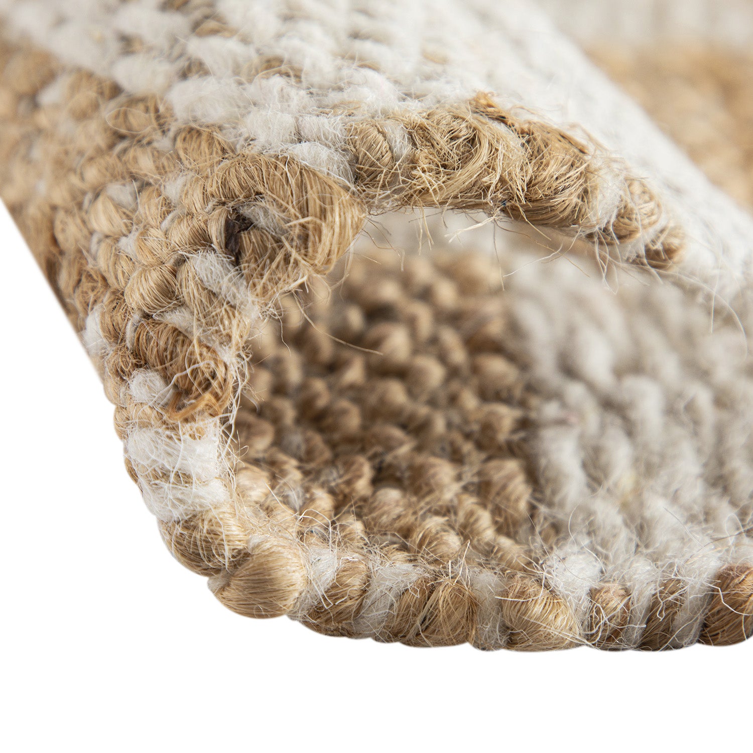 Leonie Check Natural & Ivory White Handwoven Wool & Jute Rug