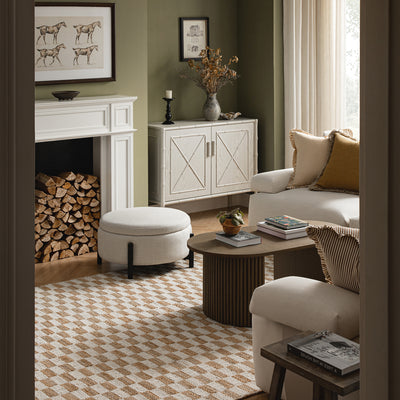 Leonie Check Natural & Ivory White Handwoven Wool & Jute Rug