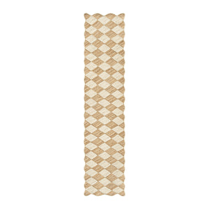 Tabitha Harlequin Diamond Scallop Natural & Bleached Jute Hand Braided Runner