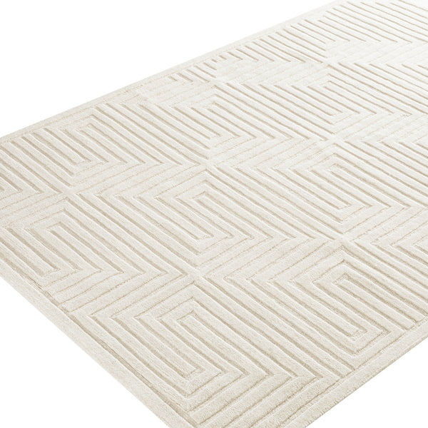 Treviso Ivory Hand Tufted Wool Rug - daals