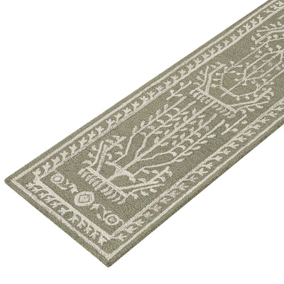 Varanasi Green Traditional Hand Tufted Wool Runner