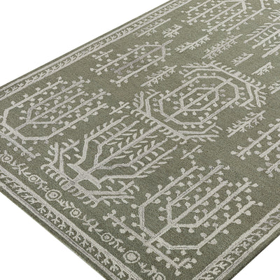 Varanasi Green Traditional Hand Tufted Wool Rug