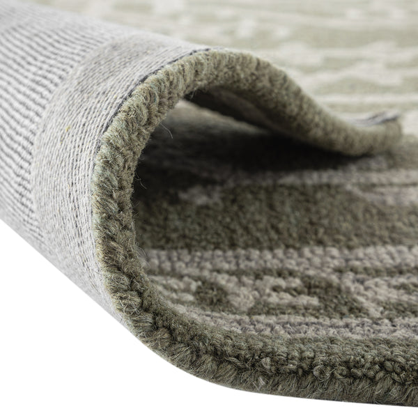Varanasi Green Traditional Hand Tufted Wool Rug - daals