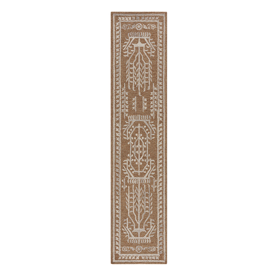 Varanasi Rust Traditional Hand Tufted Wool Runner