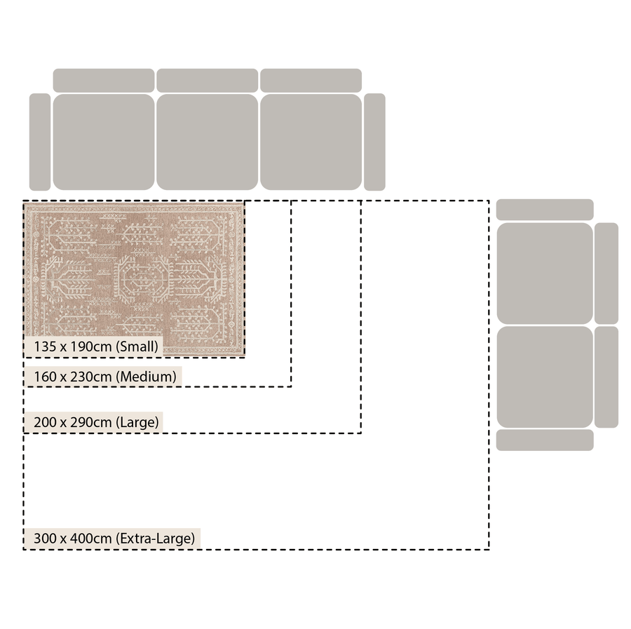 Varanasi Taupe Traditional Hand Tufted Wool Rug