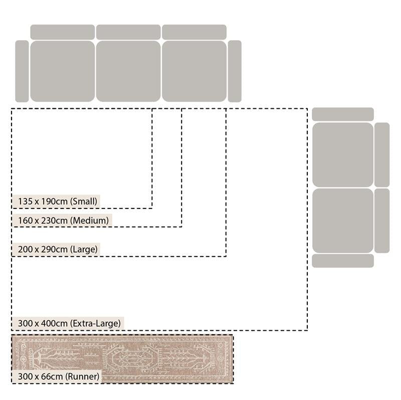 Varanasi Taupe Traditional Hand Tufted Wool Runner - daals