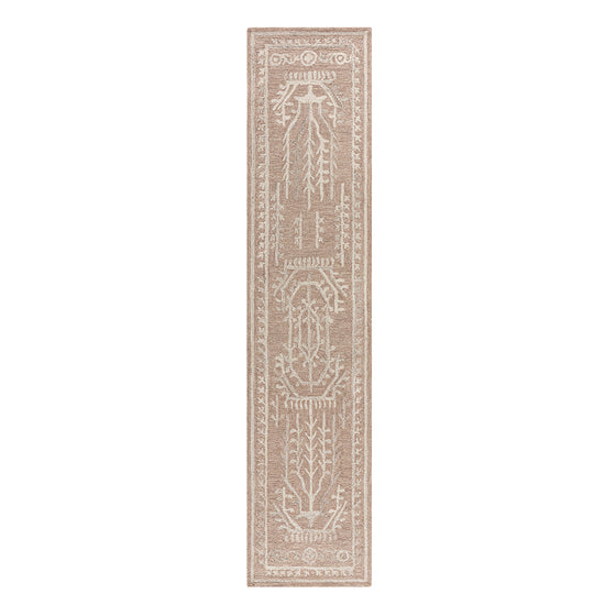 Varanasi Taupe Traditional Hand Tufted Wool Runner