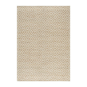 Veneta Natural & Ivory White Diamond Handwoven Wool & Jute Rug