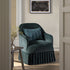 Calliope Skirted Armchair, Aegean Blue Velvet - daals