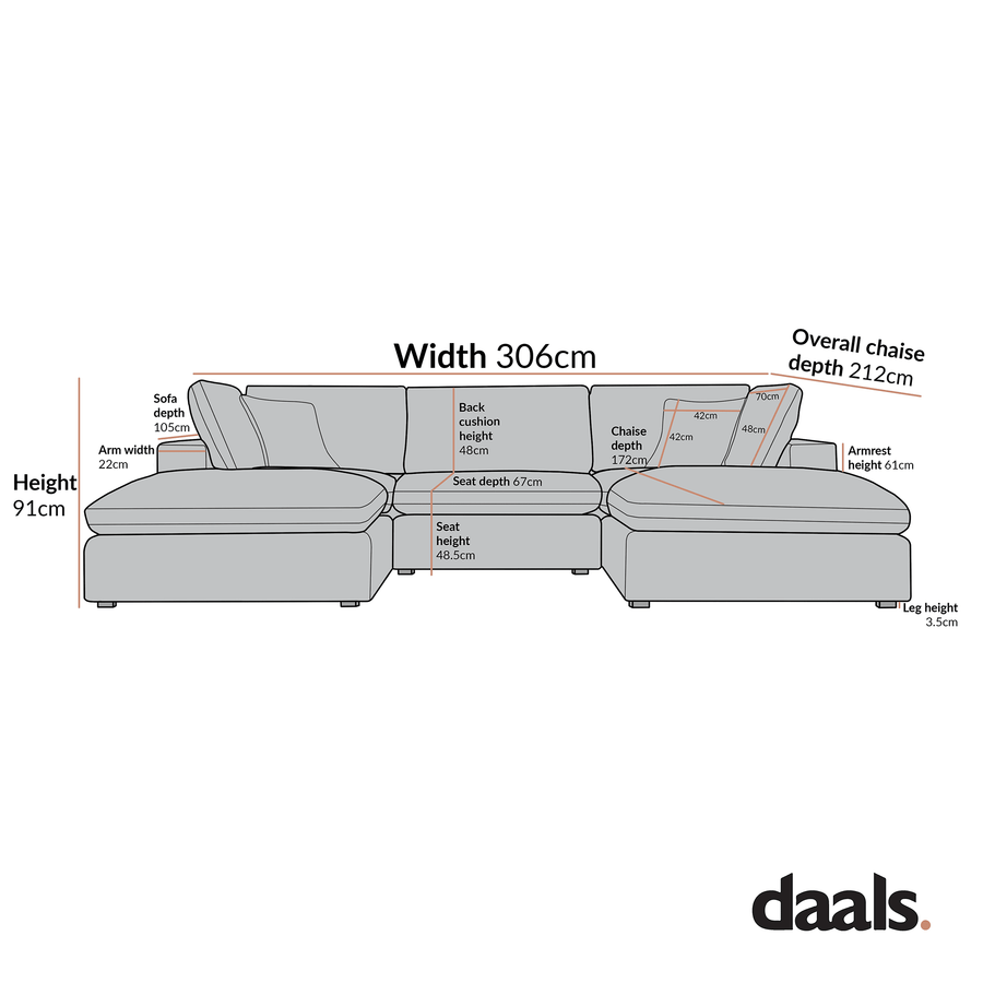 Lutyens Taupe Velvet Modular Sofa, 5-Piece U-Shape Set