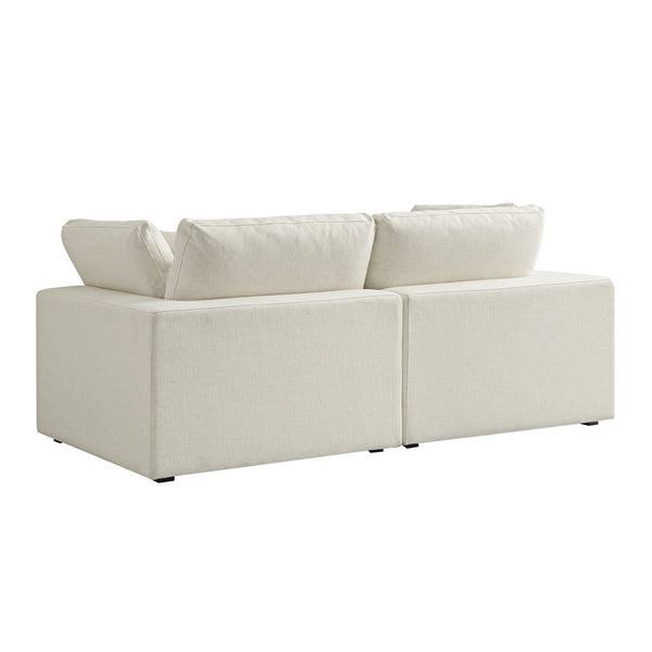 Lutyens Beige Linen Blend Modular Sofa, 2-Piece