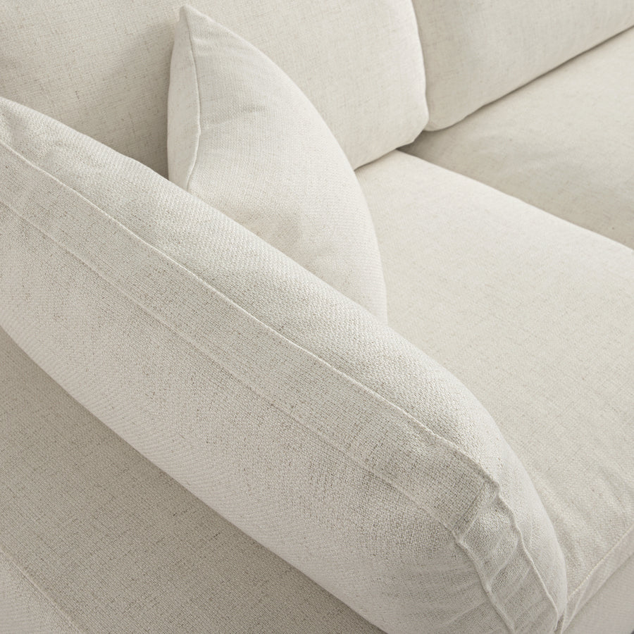 Lutyens Beige Linen Blend Modular Sofa, 3-Piece Chaise