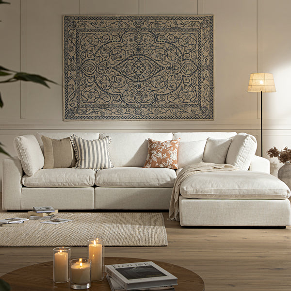 Lutyens Beige Linen Blend Modular Sofa, 3 - Piece Chaise - daals