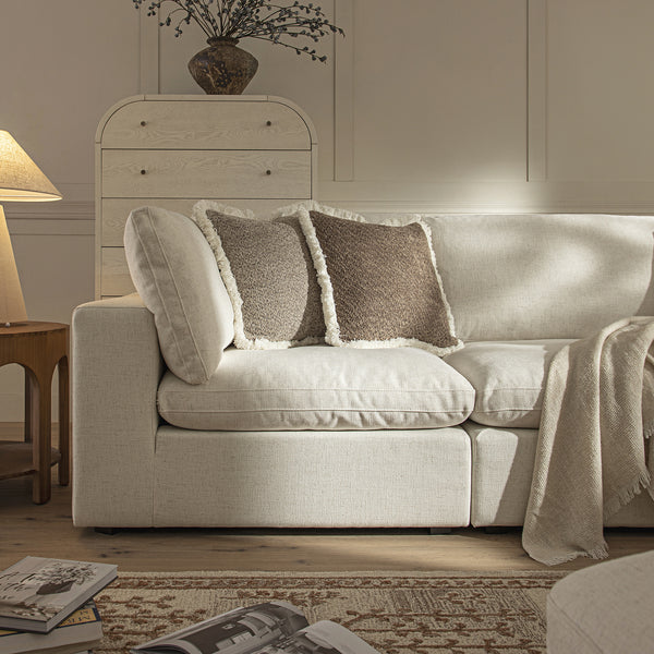 Lutyens Beige Linen Blend Modular Sofa, 3 - Piece Chaise - daals