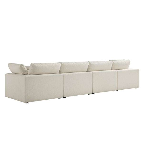 Lutyens Beige Linen Blend Modular Sofa, 4-Piece