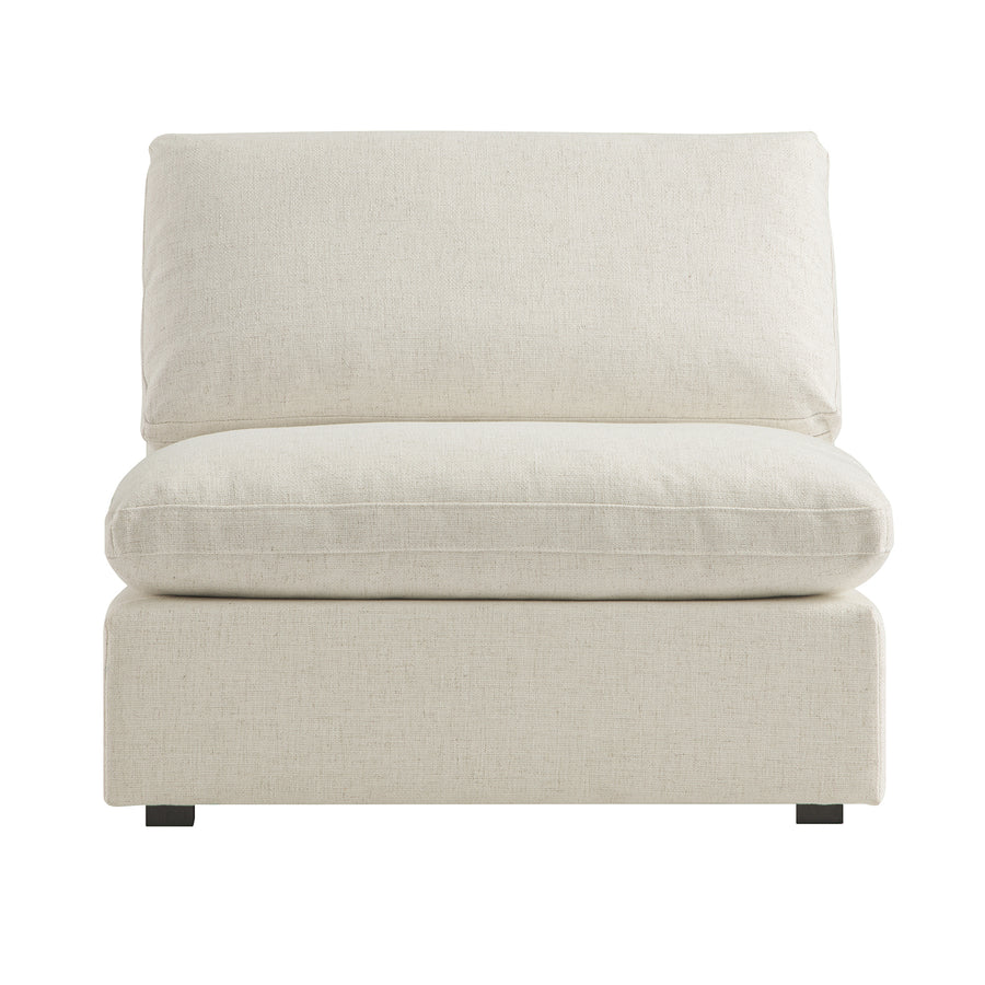 Lutyens Beige Linen Blend Modular Sofa, Armless Seat