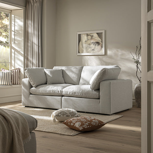 Lutyens Light Grey Linen Blend Modular Sofa, 2-Piece