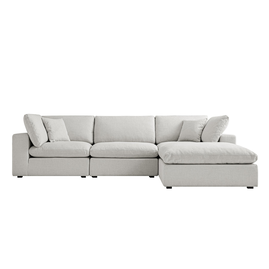 Lutyens Light Grey Linen Blend Modular Sofa, 3 - Piece Chaise - daals