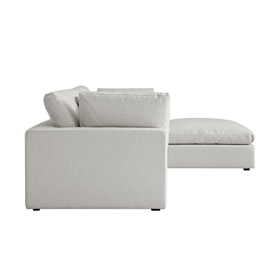 Lutyens Light Grey Linen Blend Modular Sofa, 3 - Piece Chaise - daals