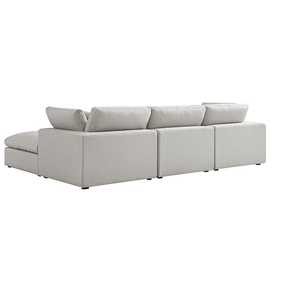 Lutyens Light Grey Linen Blend Modular Sofa, 3 - Piece Chaise - daals