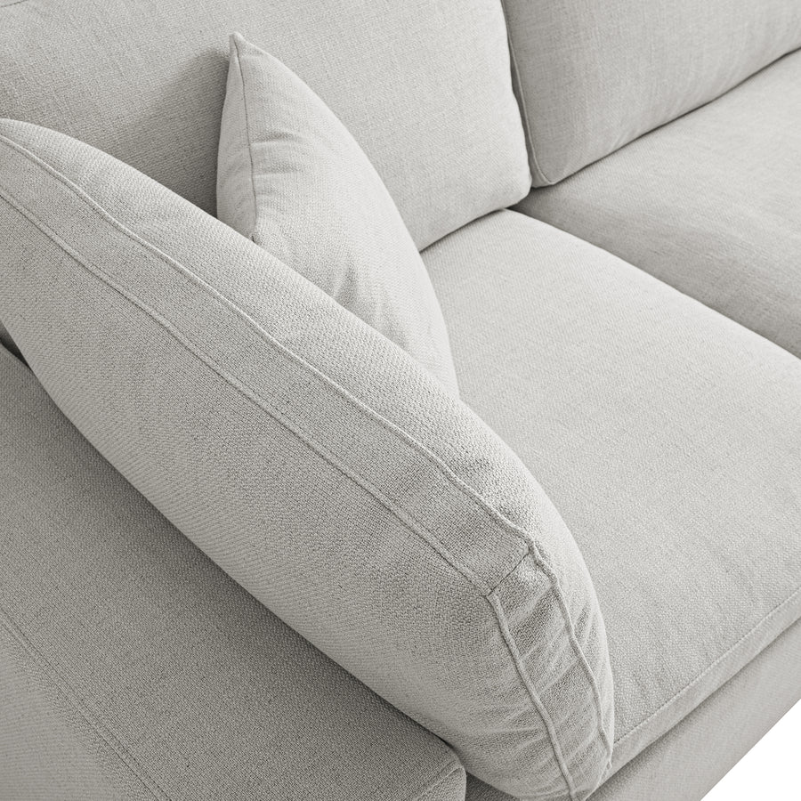 Lutyens Light Grey Linen Blend Modular Sofa, 3 - Piece Chaise - daals