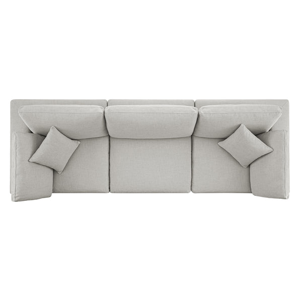 Lutyens Light Grey Linen Blend Modular Sofa, 3-Piece