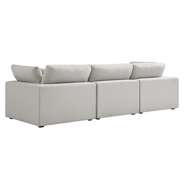 Lutyens Light Grey Linen Blend Modular Sofa, 3-Piece