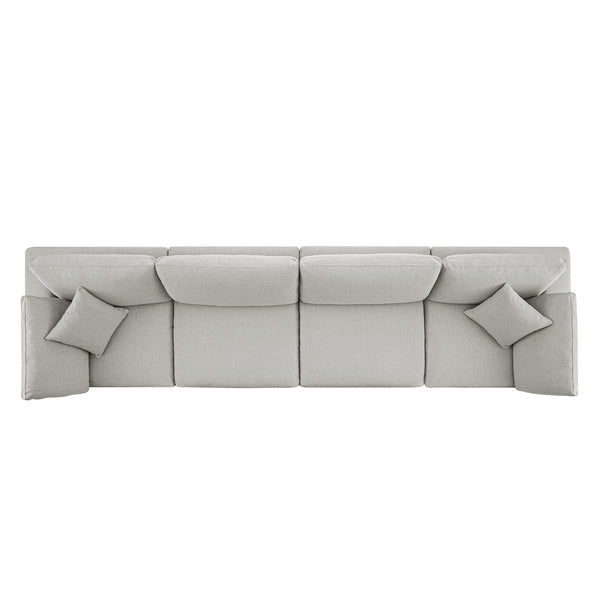 Lutyens Light Grey Linen Blend Modular Sofa, 4-Piece