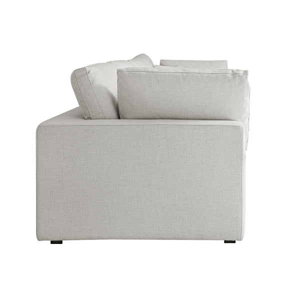 Lutyens Light Grey Linen Blend Modular Sofa, 4-Piece