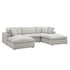 Lutyens Light Grey Linen Blend Modular Sofa, 5 - Piece U - Shape Set - daals