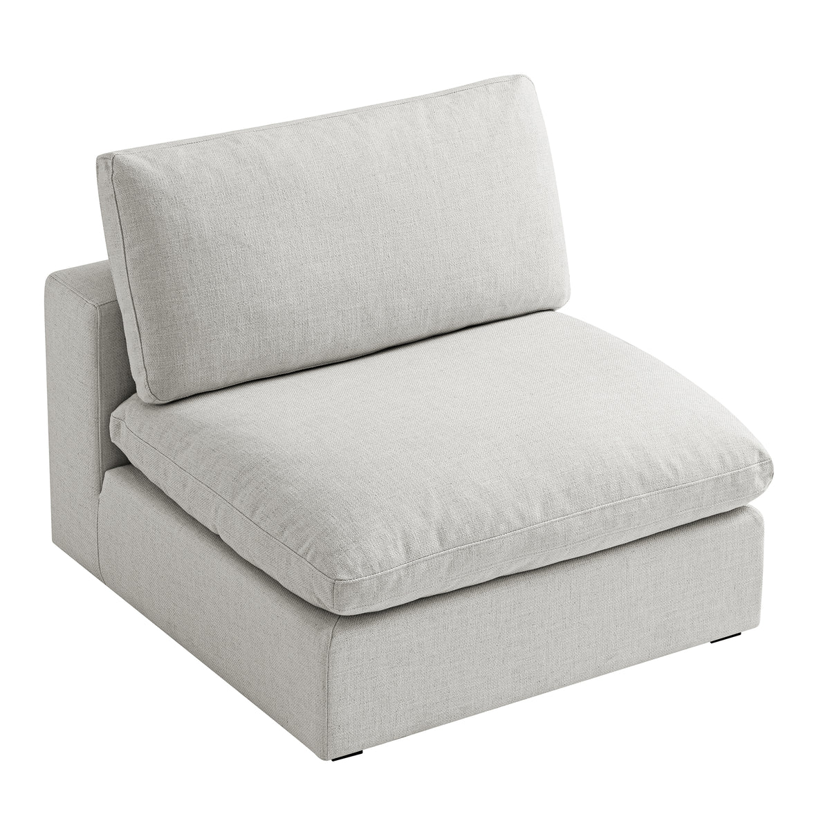 Armless Module Sofa Lutyens Light Grey Linen Blend Modular Sofa, Armless Seat | daals