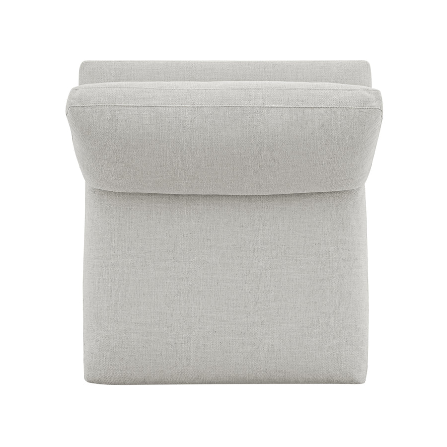 Lutyens Light Grey Linen Blend Modular Sofa, Armless Seat