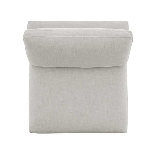 Lutyens Light Grey Linen Blend Modular Sofa, Armless Seat