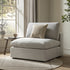 Lutyens Light Grey Linen Blend Modular Sofa, Armless Seat - daals