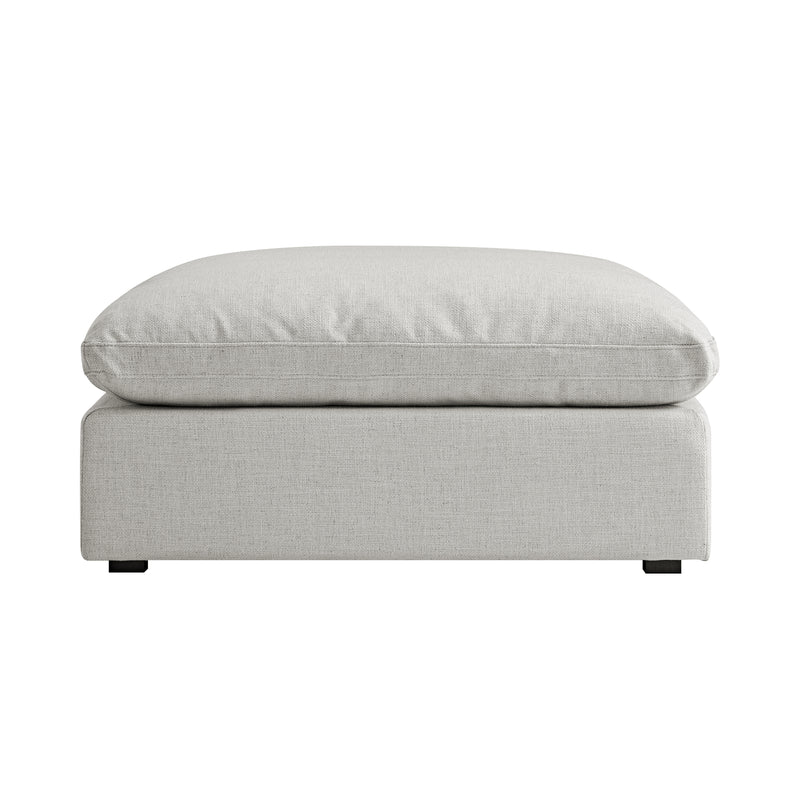 Lutyens Light Grey Linen Blend Modular Sofa, Stool - daals