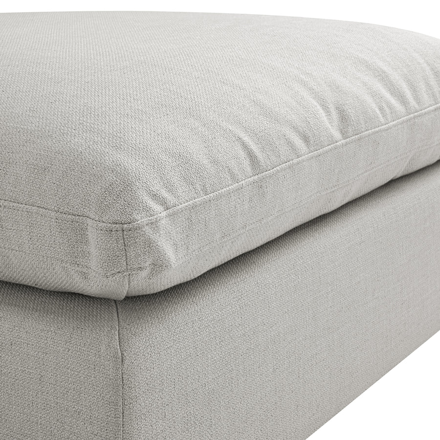 Lutyens Light Grey Linen Blend Modular Sofa, Stool