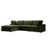 Lutyens Moss Green Velvet Modular Sofa, 3 - Piece Chaise - daals